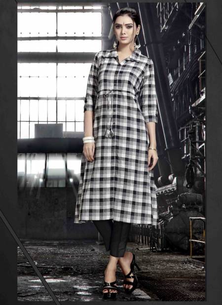 Black And White Colour New Exclusive Ethnic Wear Rayon Printed Designer Kurti Collection RADIANT-5